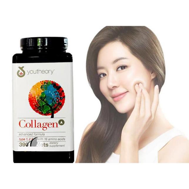 Viên Uống Collagen Youtheory Viên Uống Đẹp Da - Chống Lão Hóa Collagen Youtheory Type 1 2 3 390 Của Mỹ (Mẫu Mới )