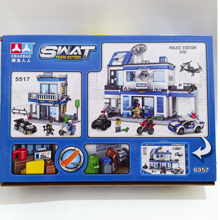 Lắp Ráp Xếp Hình LEGO City Xếp Hình Sở Cảnh Sát SWAT POLICE 382 mảnh