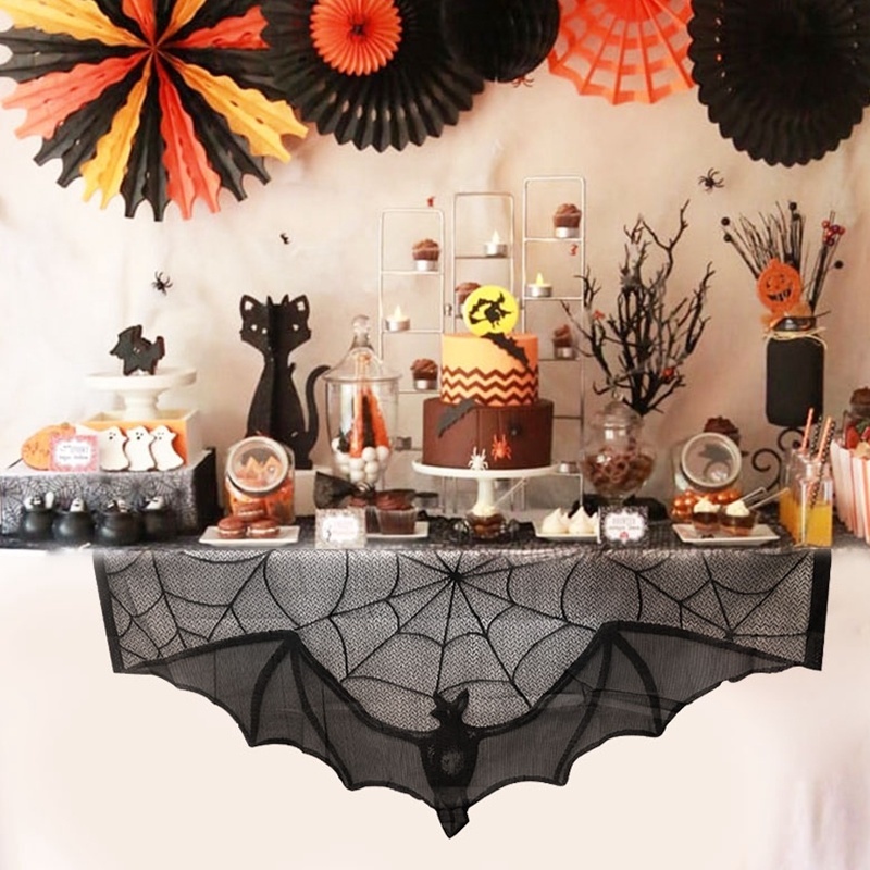 Mạng Nhện Màu Đen In Họa Tiết Halloween Độc Đáo Trang Trí Bàn Ăn