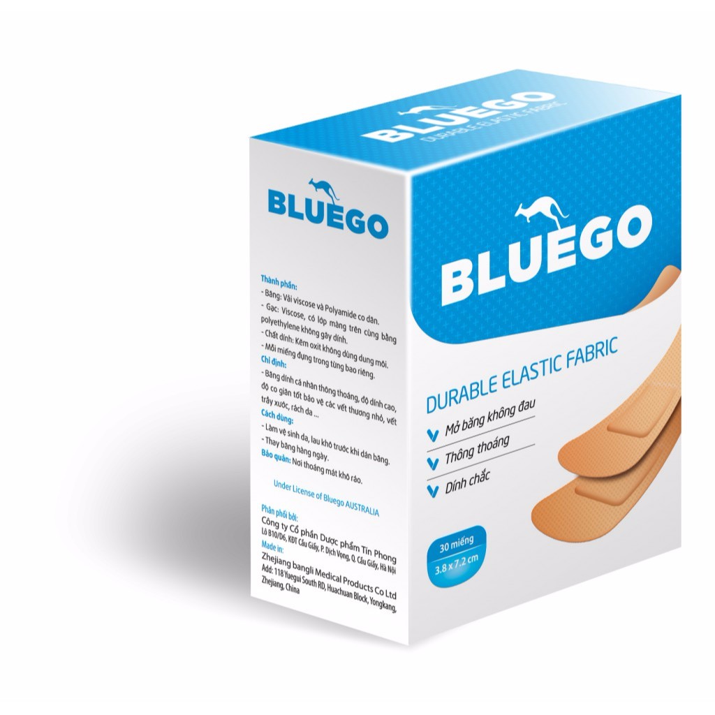 Băng cá nhân BLUEGO hộp 102 miếng