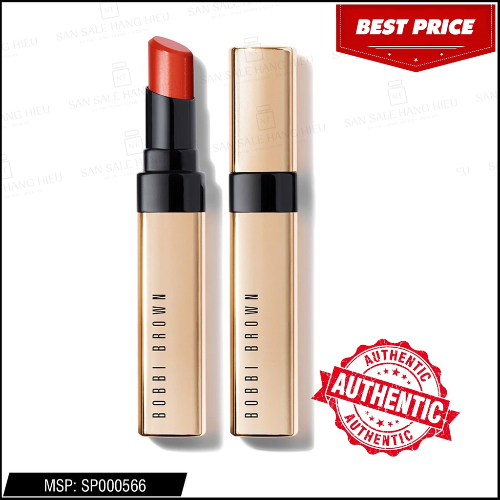 Son Bobbi Brown Luxe Shine Intense Màu Desert Sun Đỏ Cam Cháy