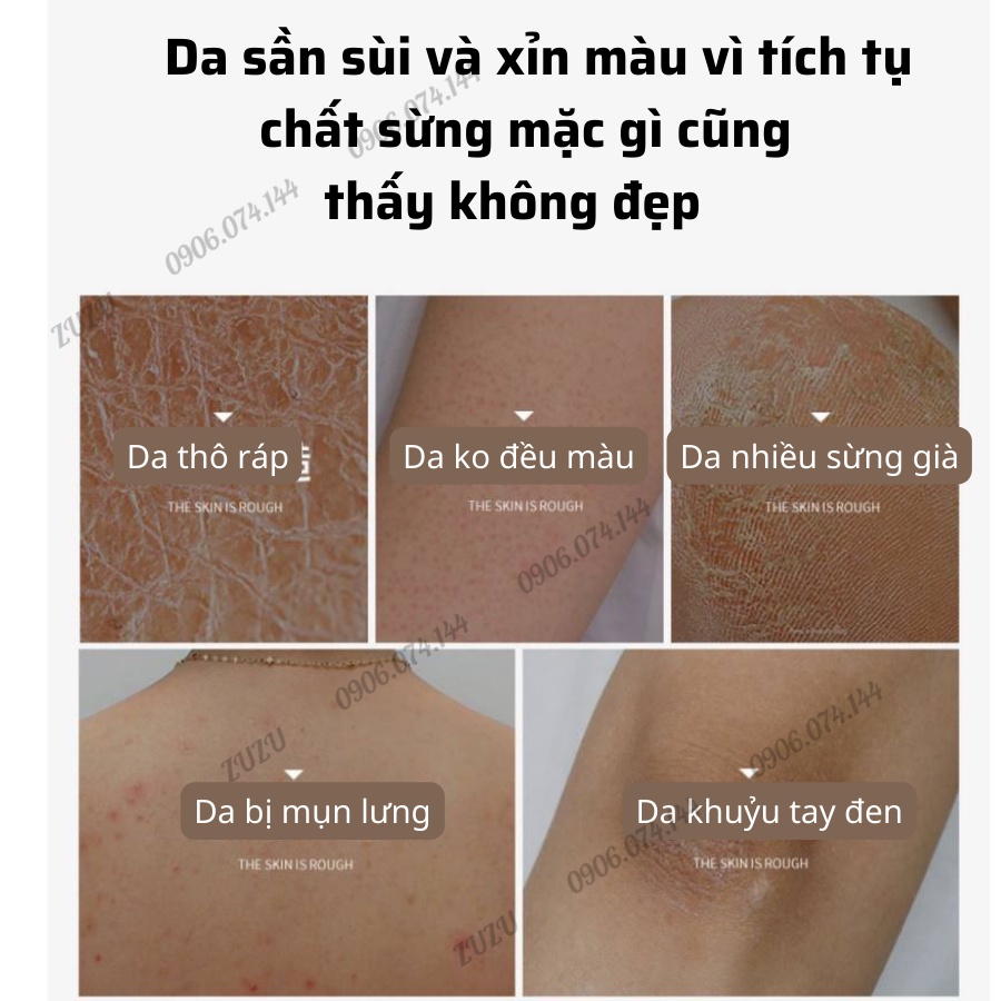 Tẩy Tế Bào Chết, Tẩy Da Chết Body Bơ thu nhỏ lỗ chân lông, làm mềm và giữ ẩm sáng da ZUZU