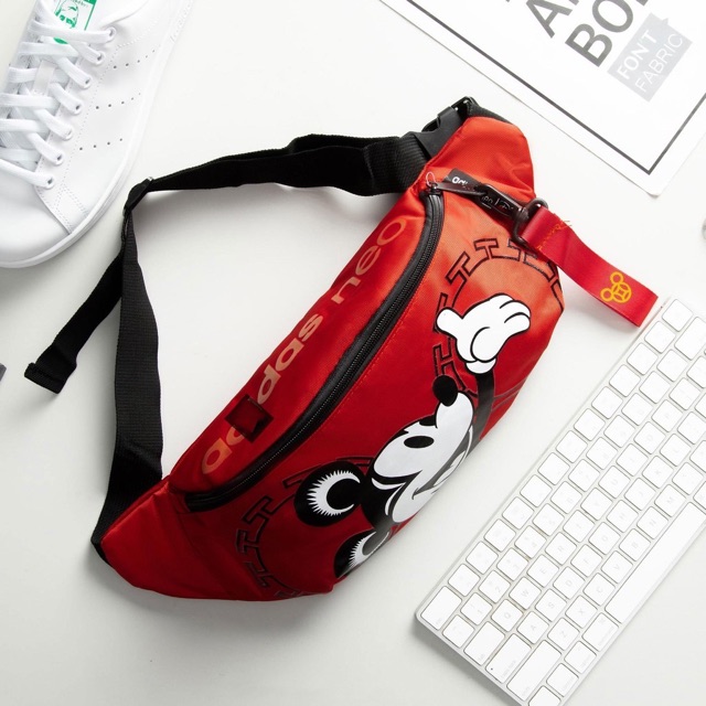 Túi bao tử Mickey đeo chéo cá tính ba màu
