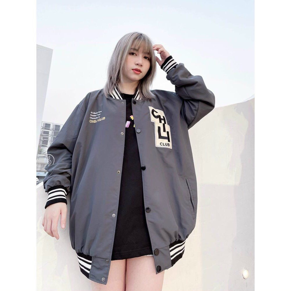 Áo Khoác Bomber Unisex Form Rộng In Chữ Cực Cá Tính - ĐĂNG QUANG CLOUTHER
