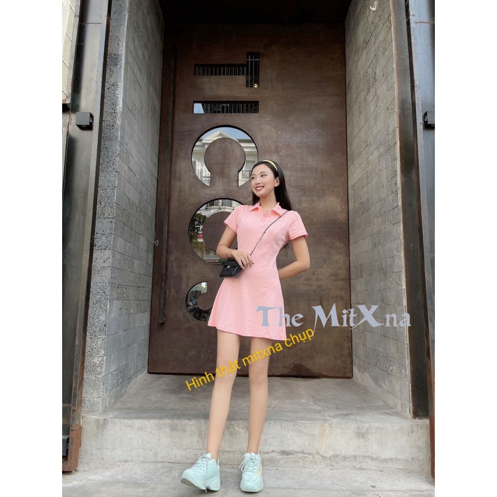 Đầm ôm body co giãn cổ polo - ảnh thật mẫu Shop chụp | BigBuy360 - bigbuy360.vn