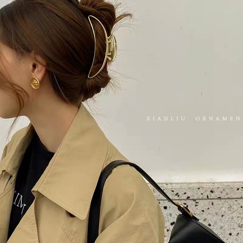 Kẹp Tóc Kim Loại Cỡ Lớn Phong Cách Hàn Quốc Cho Nữ