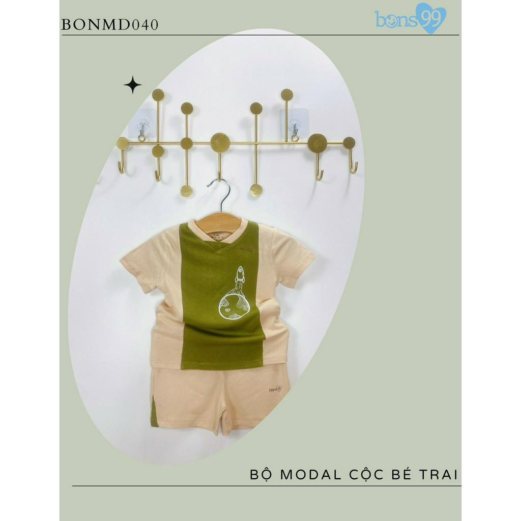 Bộ cộc tay cho bé trai bé gái Bons99 chất tăm siêu mát