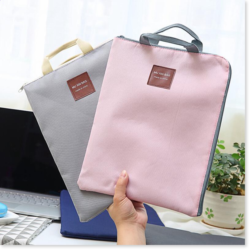 Túi đựng máy tính, chống xốc   GIÁ VỐN  Túi vải đựng tập giấy A4 Mu Xin Bag thiết kế đơn giản đẹp mắt 9138