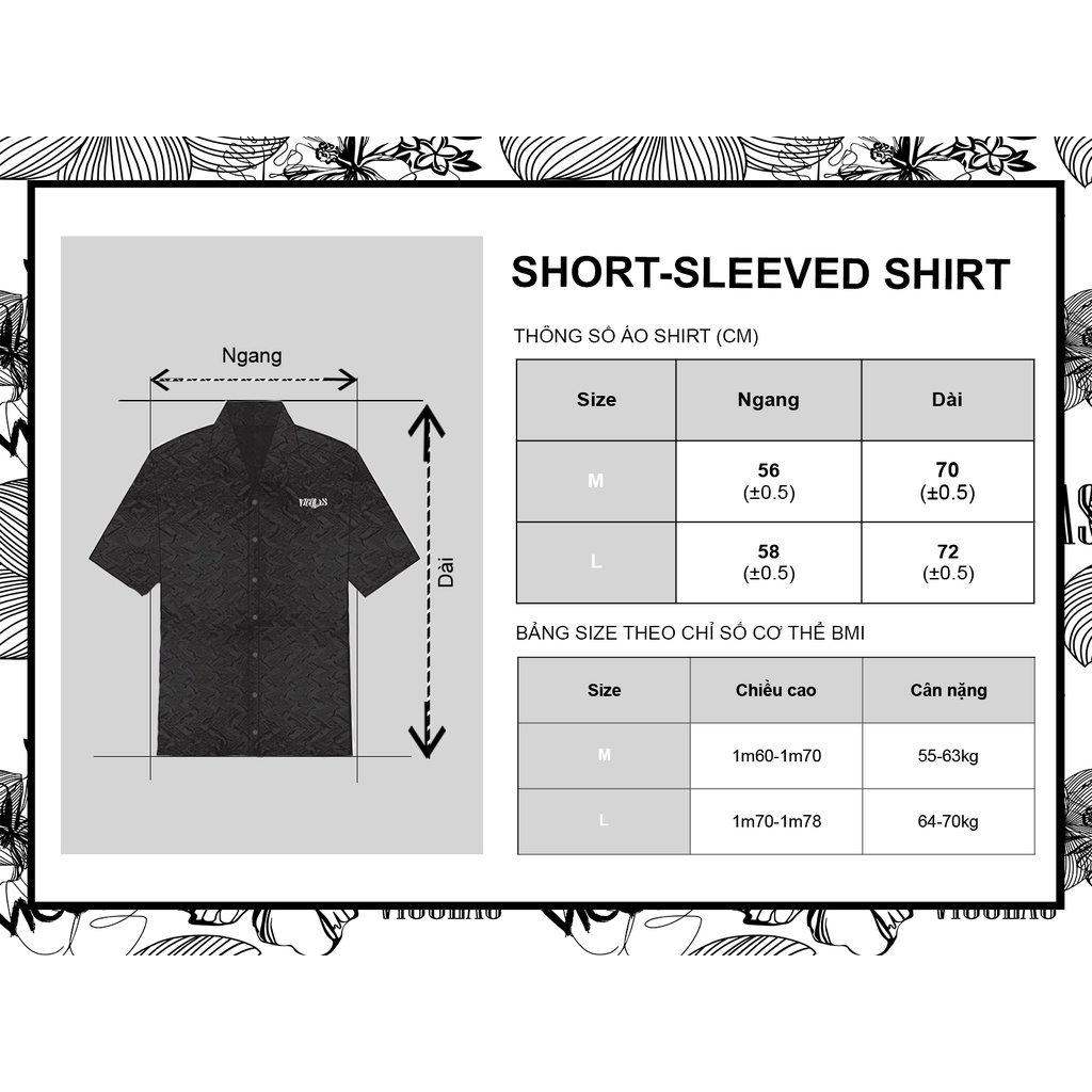 Áo sơ mi chất liệu xốp gấm tay lửng V VICOLAS ROAD SURFACE SHIRT V VICOLAS