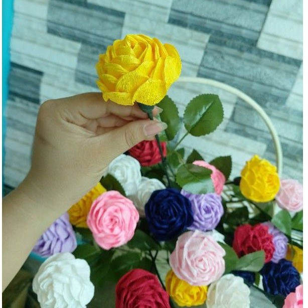 hoa hồng giấy nhún handmade