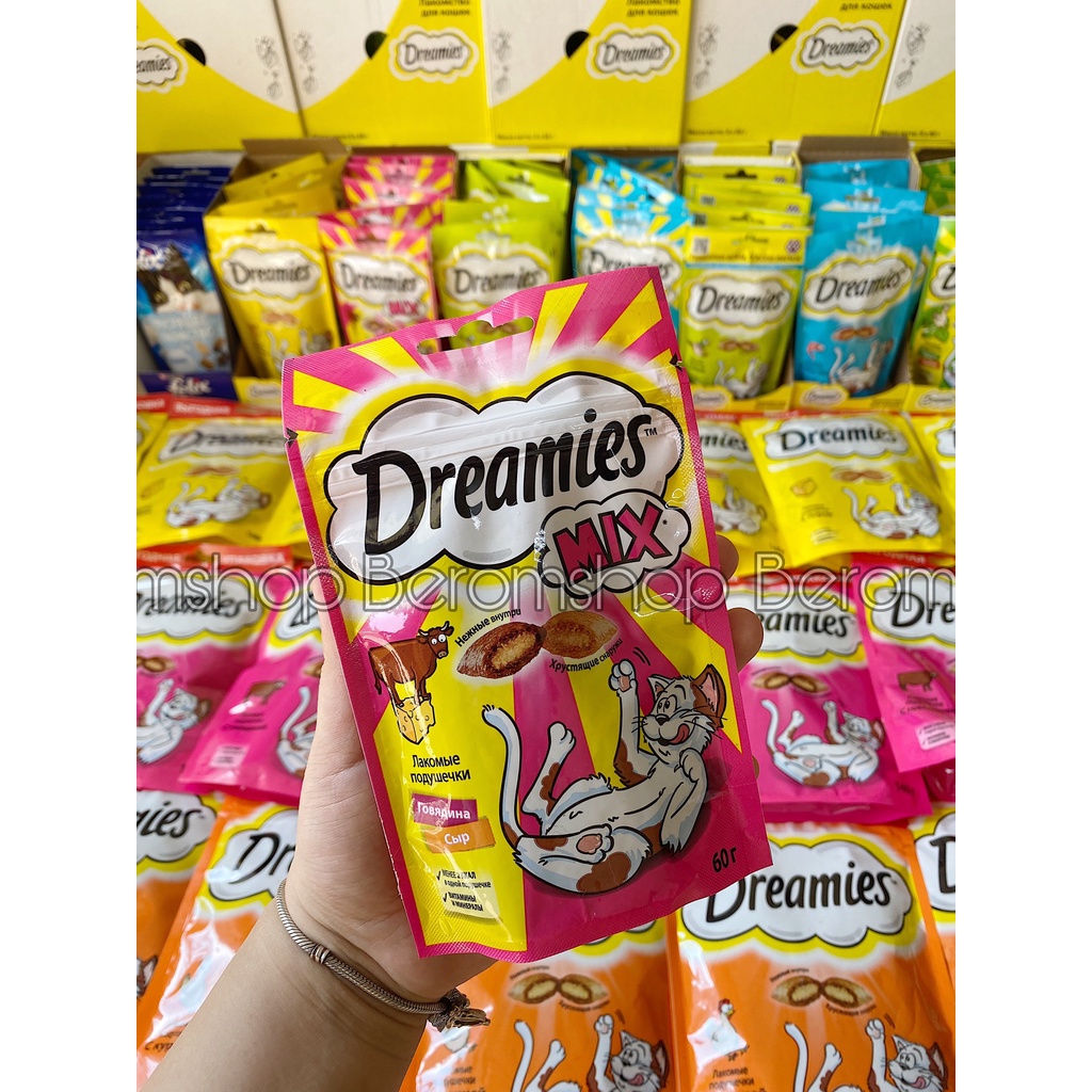 SNACK DINH DƯỠNG DREAMIES CHO MÈO 60G NHIỀU VỊ NHẬP NGA GIÁ CỰC RẺ