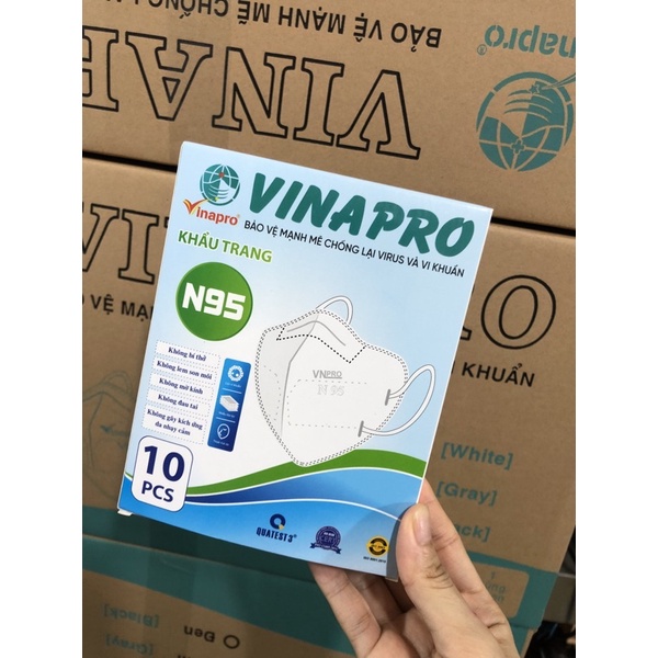 HỘP 10 cái KHẨU TRANG N95 VINAPRO CHÍNH HÃNG