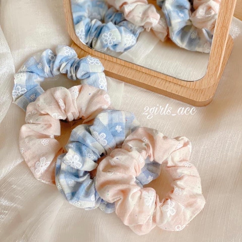 (Nhiều Mẫu) scrunchie cột tóc vải handmade