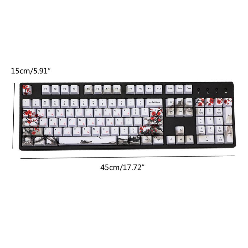 zzz* 5 Sides Dye-Sublimation 108 Keys PBT OEM Profile Keycap Wangjiang Plum Blossom