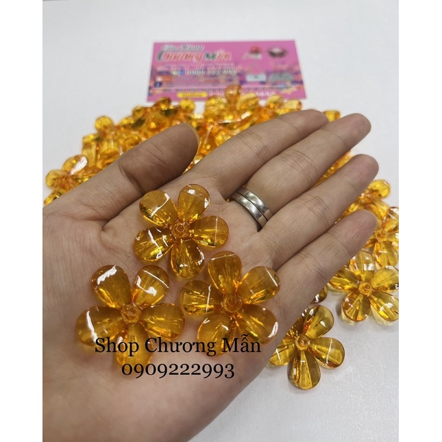 100G Bông Đúc Dẹp 5 Cánh Pha Lê Nhựa 30mm Giá Sỉ
