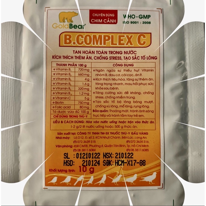 B.COMPLEX C ( Bổ sung vitamin, giảm stress )