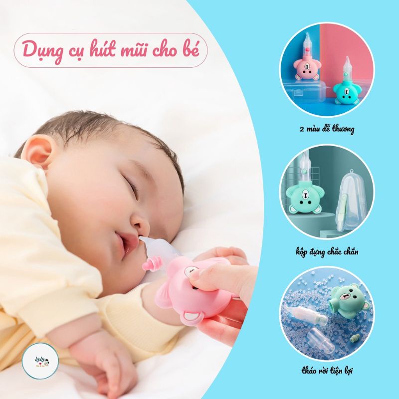 [Cứu tinh của mẹ]=Dụng cụ hút mũi silicon mềm cho bé kèm [nhíp dỉ mũi ]