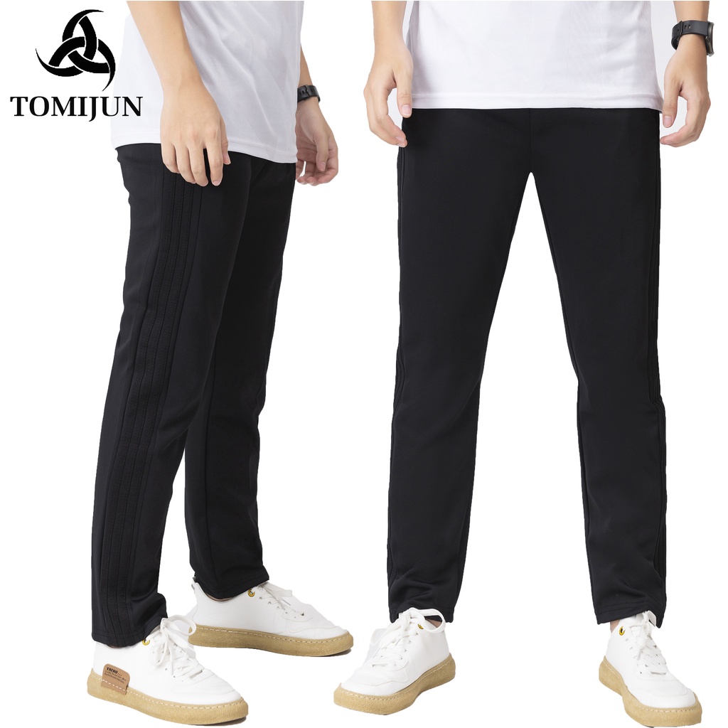 Quần thể thao nam nữ TOMIJUN SIÊU RẺ Quần thể dục 3 sọc, quần jogger Vải poly cao cấp dày đẹp, co giãn tối đa