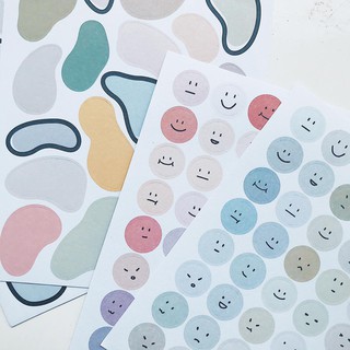 Bộ Hình Dán Morandi Korea Sticker Lớn