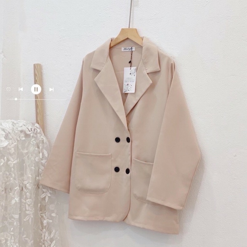Áo khoác vest blazer túi vuông nữ 2 lớp