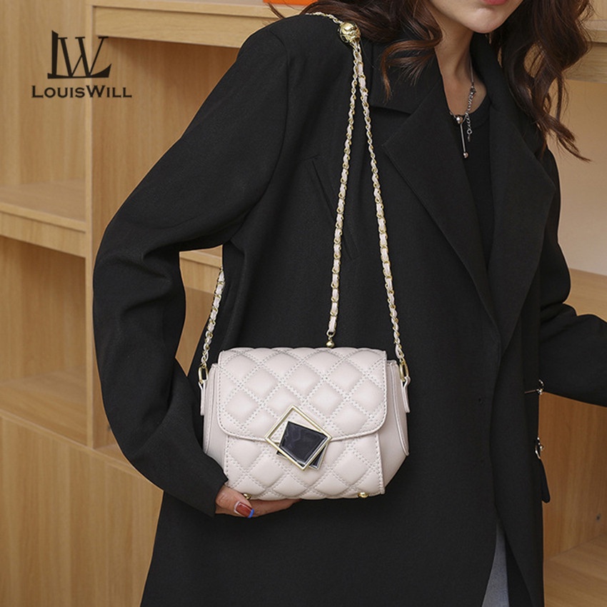 Túi Đeo Chéo LouisWill Sức Chứa Lớn Có Khóa Từ Tính Phong Cách Retro Thời Trang Cho Nữ