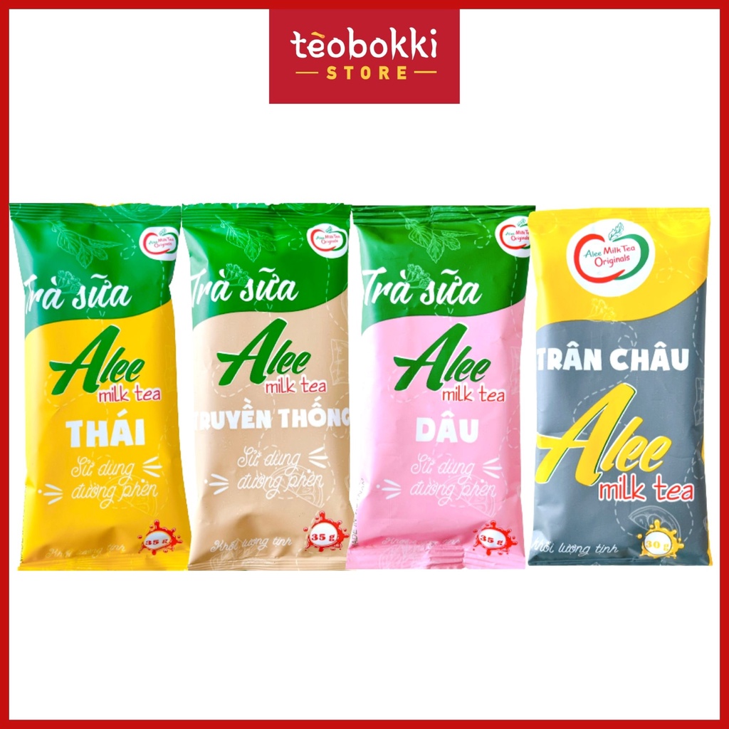 Trà sữa Alee gói bột pha sẵn 35g nhiều vị (dâu, thái, truyền thống)