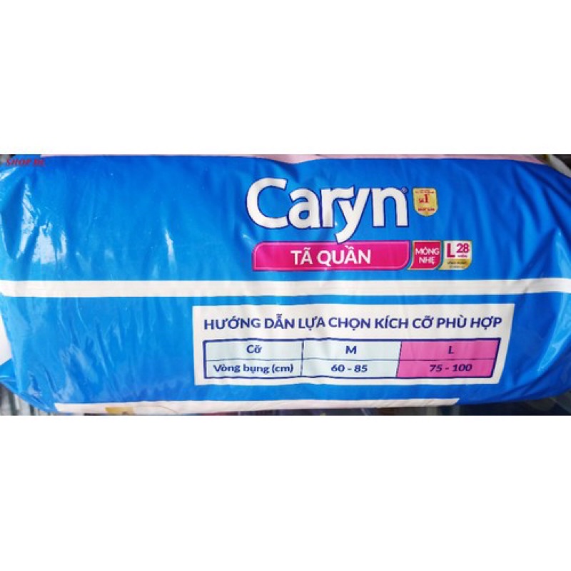 [Tặng thêm 4 miếng miễn phí giá siêu rẻ!!!] Tã Quần Caryn người lớn Size M (32 miếng) và Size L (28 miếng)