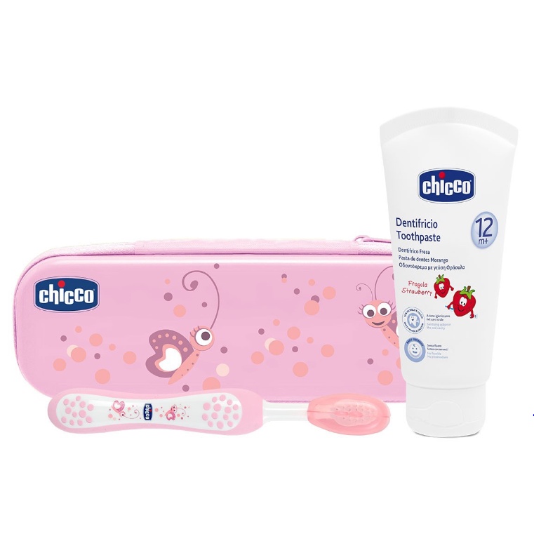 [CHICCO] Bộ bàn chải, kem đánh răng cho bé từ 12 tháng