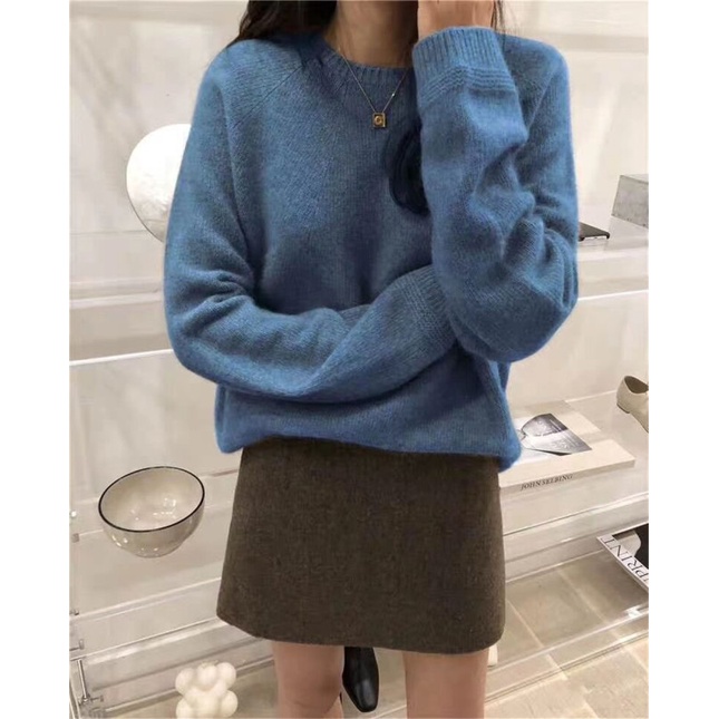 Áo Sweater Cổ Tròn Dáng Rộng Thiết Kế Mới Thời Trang Mùa Thu Đông Dành Cho Nữ