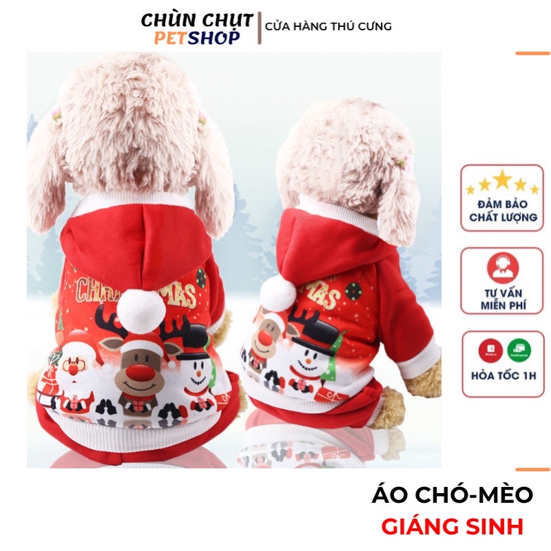 Áo Giáng Sinh-Noel cho Chó Mèo, ấm áp mùa Noel - Áo Giáng sinh thú cưng xỏ 4 chân