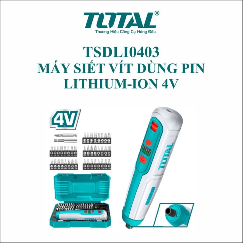 Máy siết vít cầm tay Pin 4V TOTAL TSDLI0403