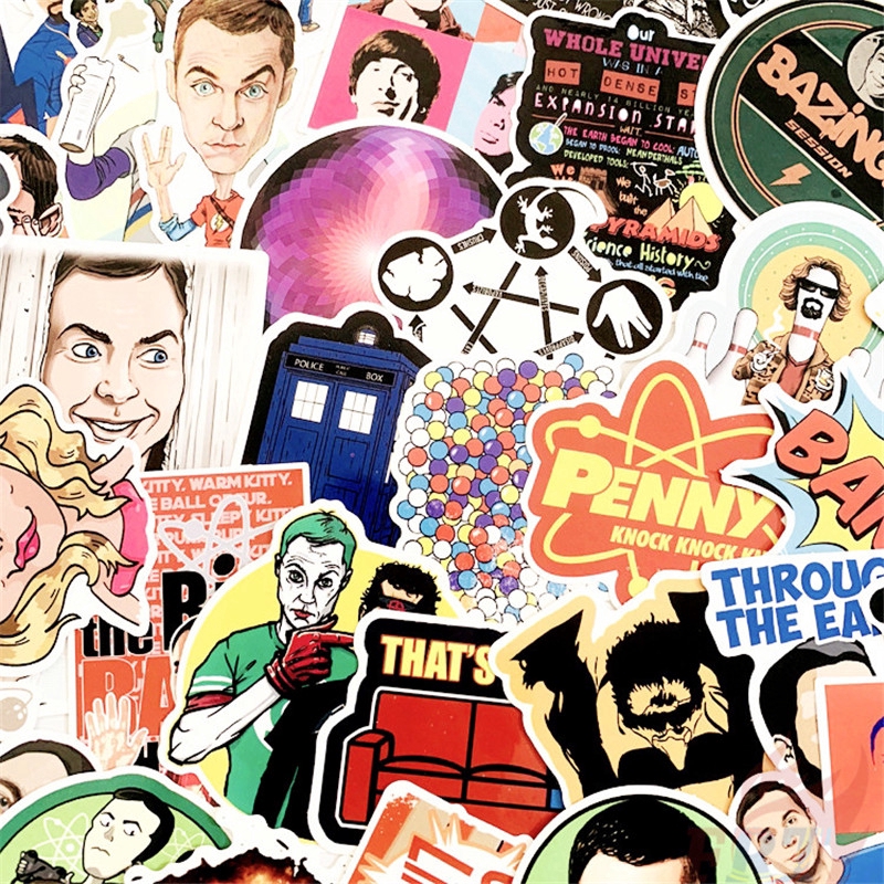 Set 50 miếng dán kiểu The Big Bang Theory Series 02 CBS TV Show thời trang