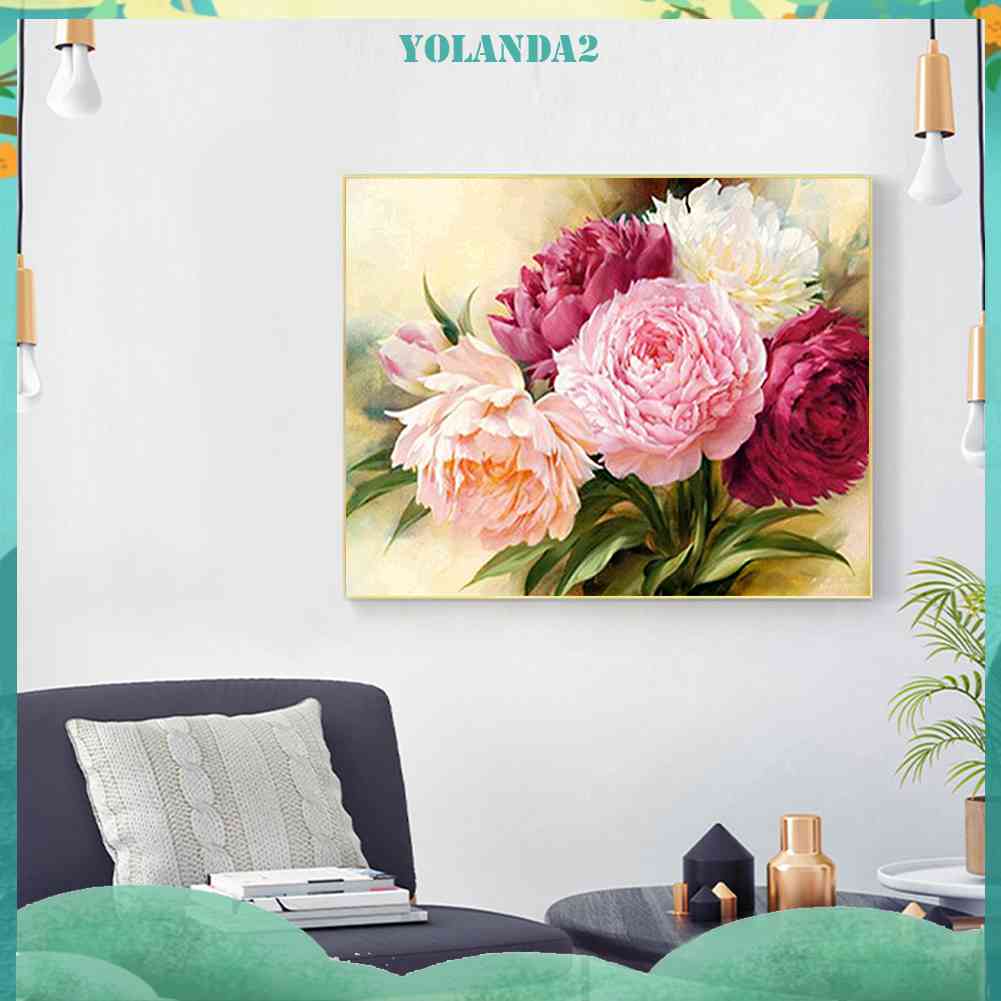 Toàn Bộ Bộ Tranh Thêu Chữ Thập 11CT DIY Hình Hoa Mẫu Đơn