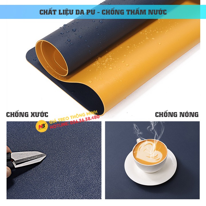 Tấm lót bàn di chuột cỡ lớn - Thảm da trải bàn làm việc Deskpad - Lót Chuột Mouse pad bằng da PU - Sang - Xịn - Mịn - Êm