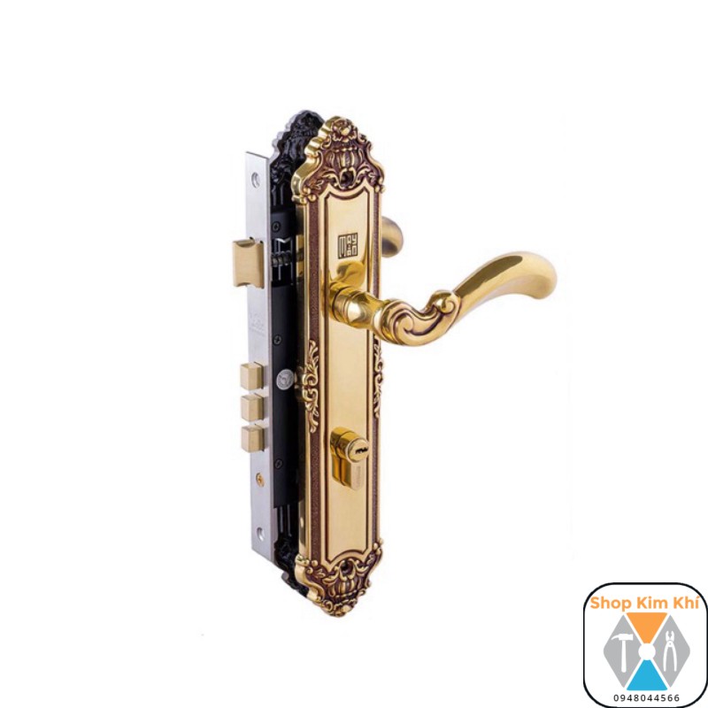 KHÓA TAY NẮM ĐỒNG THAU HC 8529 SSHA Thân Inox, Ổ Abus ( cửa chính)