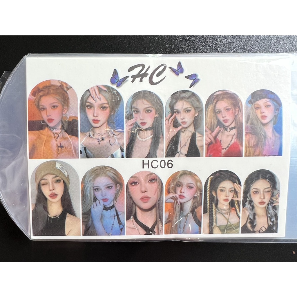 Sticker 3d mẫu cô gái dán móng tay nail