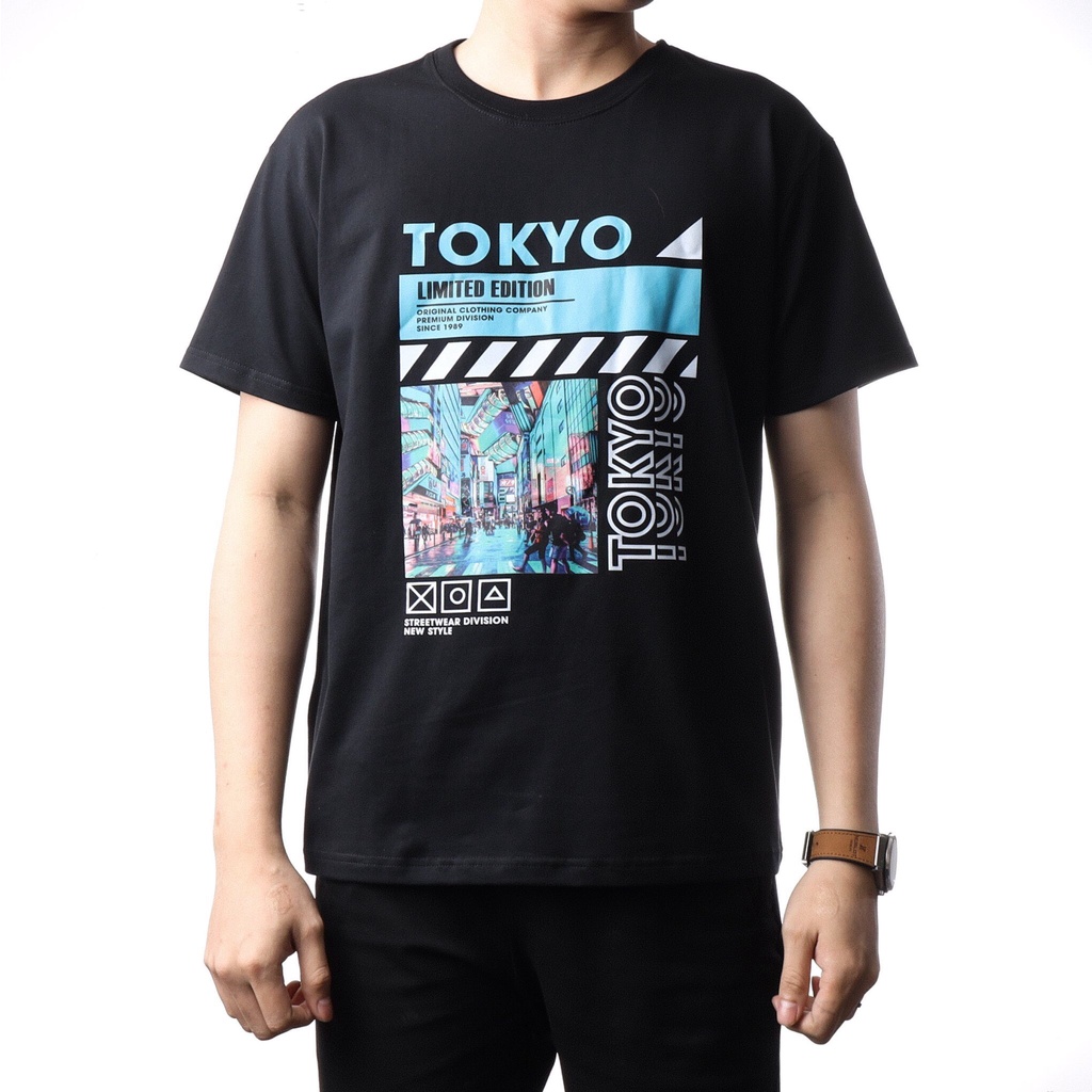 Áo thun tay lỡ nam nữ in hình TOKYO, Vải Cotton Form Oversize  TOKYO style, Vải Cotton Co Giãn - SELECTED.STORE