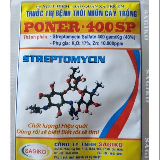 Thuốc trừ nấm bệnh thối nhũn , héo xanh , chết dây Poner 400SP gói 25gr