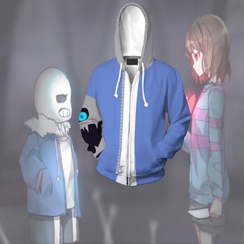 Áo khoác hoodie tay dài có khóa kéo hóa trang nhân vật game Undertale Sans