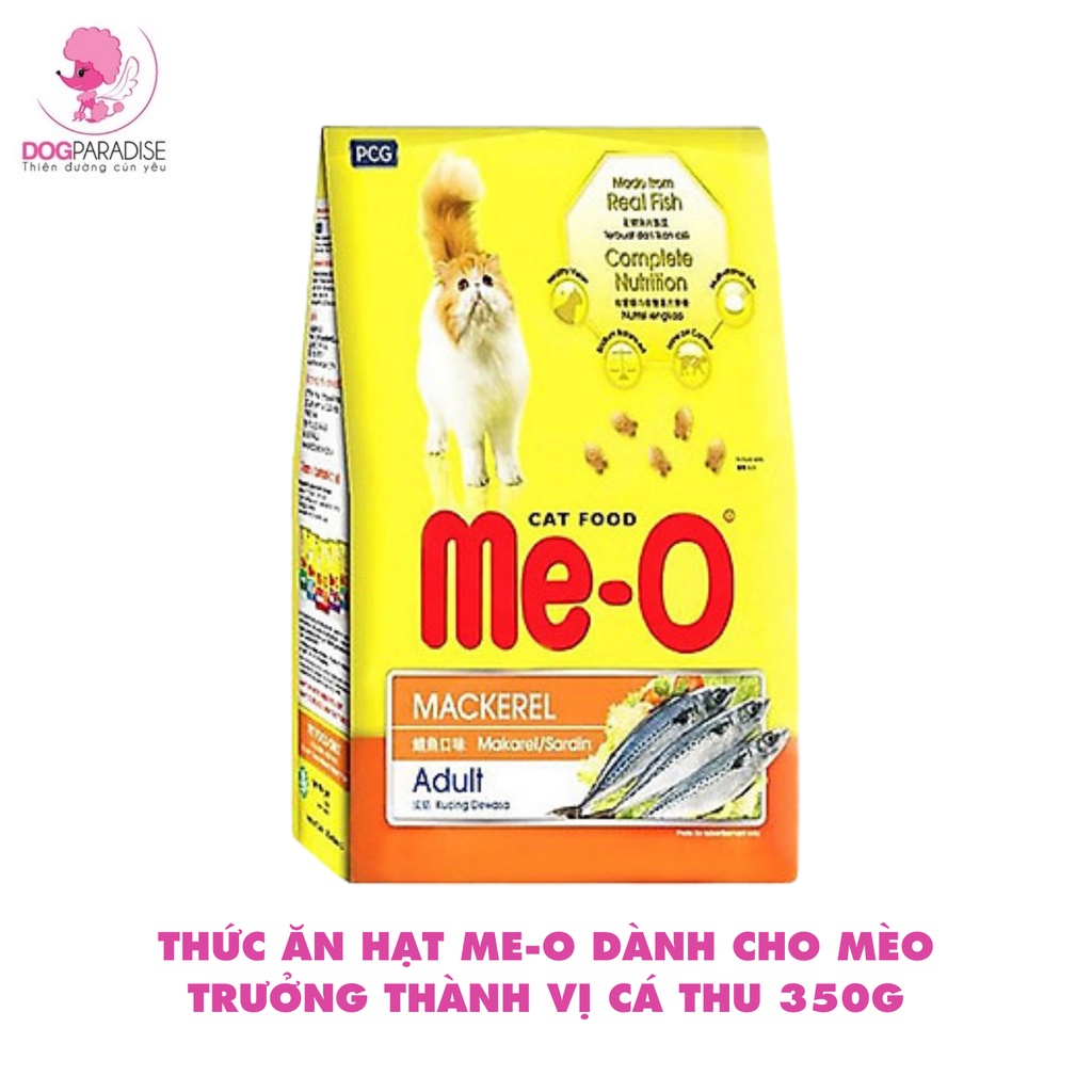 Thức ăn hạt ME-O dành cho mèo trưởng thành bổ sung dinh dưỡng vị cá ngừ/cá thu/cá biển 350gr- Dog Paradise