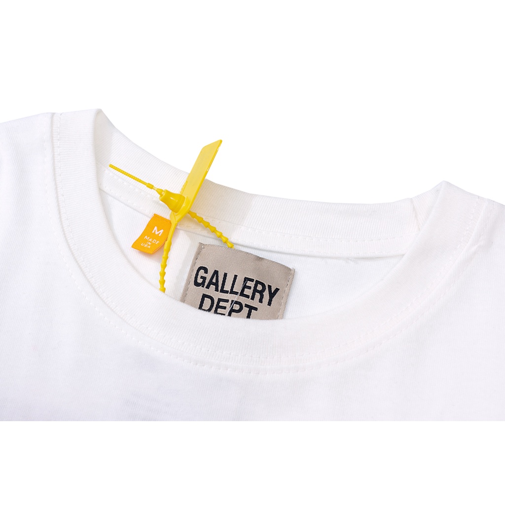 GALLERY DEPT European and American trend abstract oil painting back gold powder letter printing wash water retro casual couple short-sleeved T-shirt