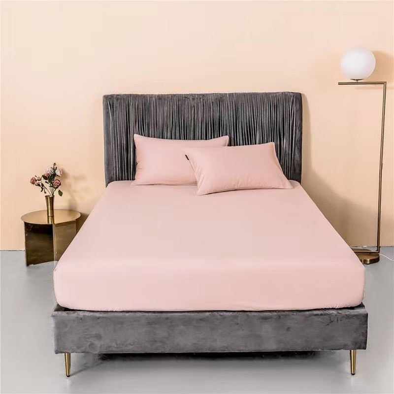 Bộ ga giường cotton lụa đơn sắc mật độ vải 60s vô cùng mềm mịn | BigBuy360 - bigbuy360.vn