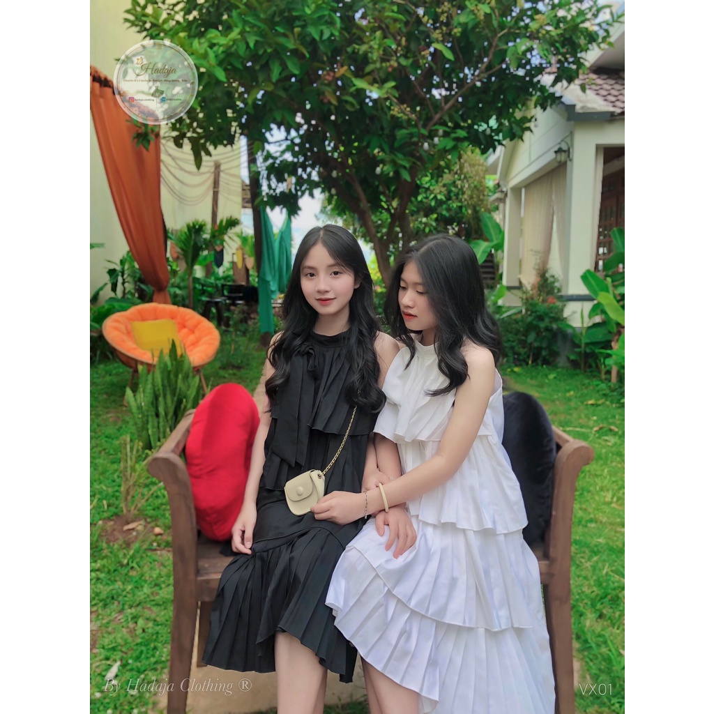 Đầm nữ babydoll 🌸 dáng xòe Hadaja thiết kế cao cấp chất vải cotton xịn sò sang trọng VX01