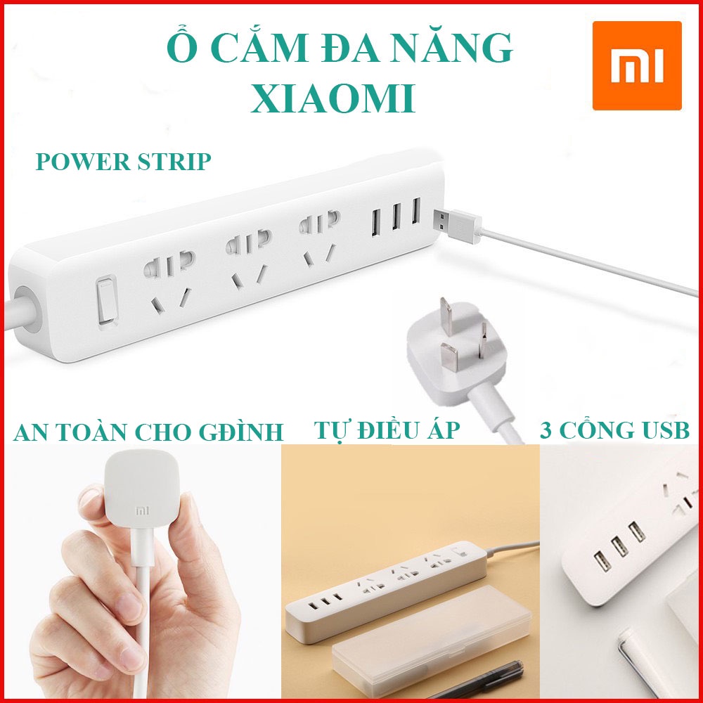 Ổ điện Xiaomi Mi Power Strip 3 USB 3 Outlet Chính Hãng - Ổ CẮM ĐIỆN XIAOMI POWER STRIP