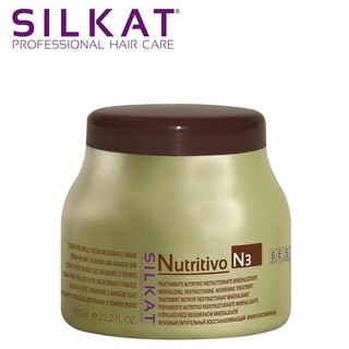 Hấp dầu (Kem ủ tóc) phục hồi tóc Bes Silkat Nutritivo N3 1000ml tăng cường khoáng chất và tái tạo cấu trúc tóc