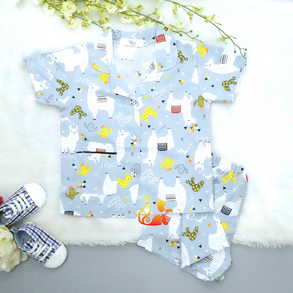 Bộ Đồ Mặc Nhà &quot;Cừu - Xương rồng&quot; Pijama Kate Thái - Cho Bé 8 - 38kg.