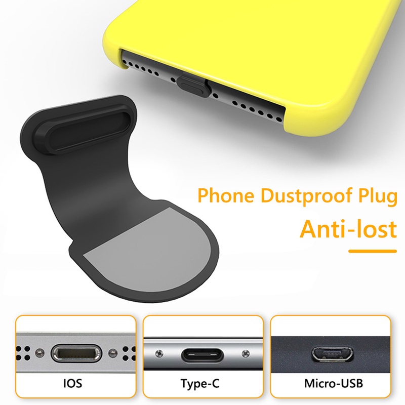 Ốp Điện Thoại Silicone Tích Hợp Cổng Sạc USB Chống Bụi Chống Thấm Nước Chống Mất Cho iPhone Type C &amp; Micro USB