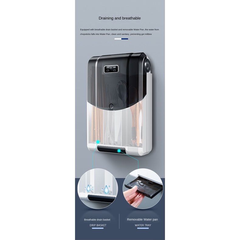 Hộp sấy và khử khuẩn đũa/ thìa bằng tia UV Có móc treo【Người bán chất lượng tốt nhất】