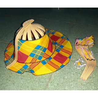 Quạt lụa nan tre (in logo)