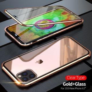 Ốp điện thoại iPhone 11 Pro Max Xs XR 6 6s 7 8 Plus 2 mặt kính từ tính thời trang